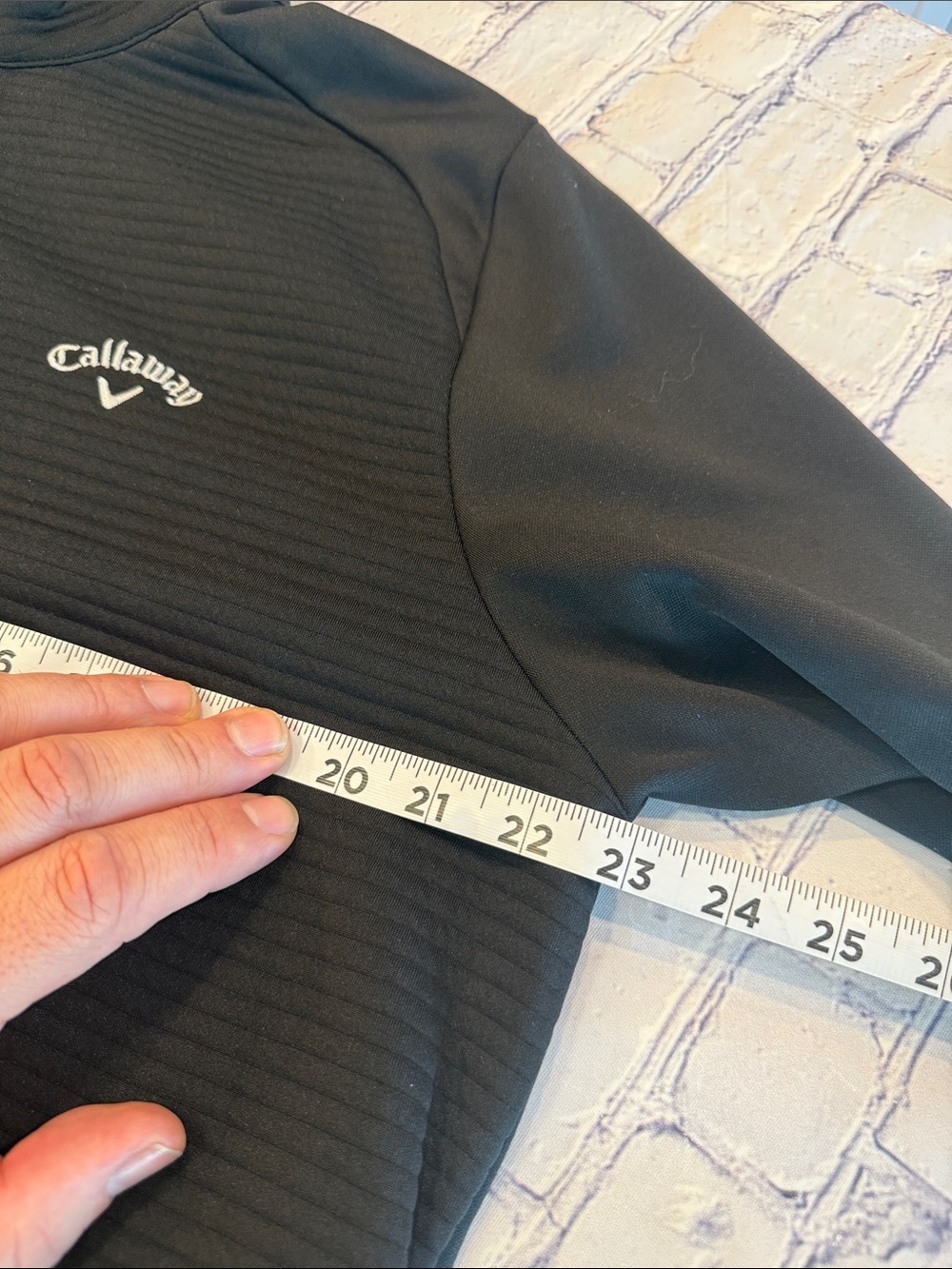 Callaway Black Ribbed Quarter-Zip Pullover with White Trim | EUC | Medium - Picture 8 of 9